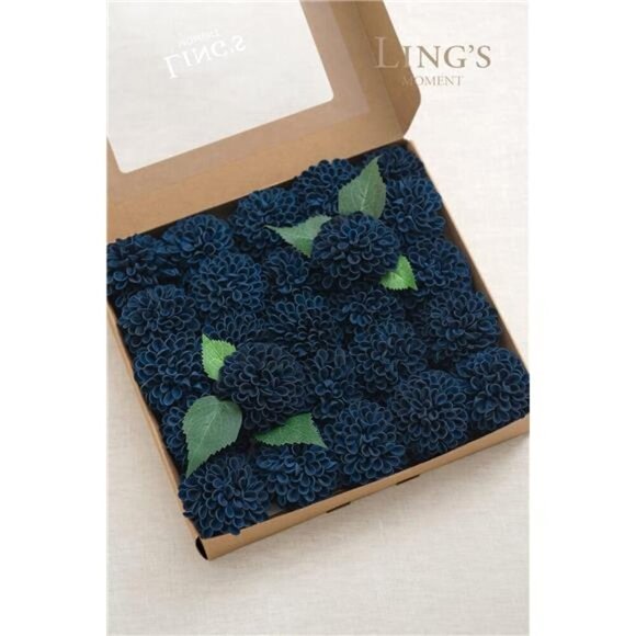 Navy Blue Fake Flowers 25pcs DIY Wedding Bouquet Centerpiece Decor Stems - Picture 2 of 7